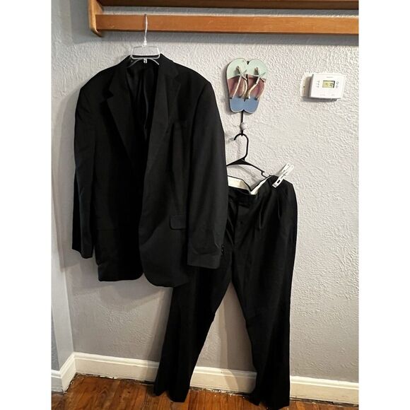 Stafford Wool Suit  Mens Black Size 44XT & 38Xl‎ Vintage - Picture 3 of 11